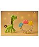 NeonateCare Baby Teether Set of 2, Soft Silicone Teether(Green Giraffe Teether , BlueRing Teether)