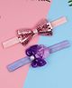 Bhoomi Collection Set Of 2 Sequin Bow & Sequin Pearl Headbands - Light Pink Purple