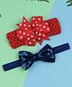 Bhoomi Collection Set Of 2 Polka Dot & Sequin Bow Embellished Headbands - Red & Navy Blue