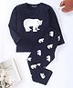 Funkrafts Full Sleeves Bear Printed Night Suit - Navy Blue