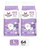 Mylo Baby Diaper Pants Large L Size 9-14 kgs with ADL Technology - 64 Count - 12 Hours Protection