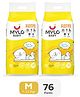 Mylo Baby Diaper Pants Medium M Size 7-12 kgs with ADL Technology - 76 Count - 12 Hours Protection