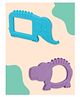 Baby Moo Soothing Silicon Teether BPA And Toxin Free Pack of 2 - Elephant Blue And Hippo Purple