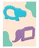 Baby Moo Soothing Silicon Teether BPA And Toxin Free Pack of 2 - Elephant Purple And Hippo Blue