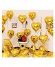 AMFIN  Heart Foil Theme Decoration Balloon  Golden - Pack Of 20