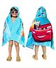 Sassoon Pixer Car Terry Cotton Bath Pool Beach Hooded Towel Wrap for Kids - Red