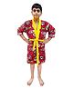 Justice League by Sassoon  Printed Cotton Bathrobe - Red