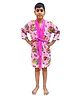 Princess by Sassoon Printed Cotton Bathrobe - Pink