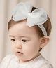 Ziory Netted Bow Embellished Lace Headband - White