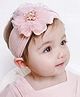Ziory Layered Petals Flower Applique Embellished Headband - Pink