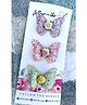 FOLLOW THE NEEDLE Set Of 3 Shimmery Butterflies Hair Clips - Purple Pink Green