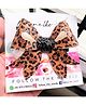 FOLLOW THE NEEDLE Faux Leather Glitter Leopard Print Hair Clip - Black & Brown