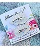 FOLLOW THE NEEDLE Set Of 2 Faux Leather Glitter Snap Pins - White