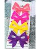 FOLLOW THE NEEDLE Set Of 4 Faux Leather Glitter Embellished Bow Hair Clips - Multi Colour