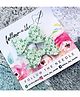 FOLLOW THE NEEDLE Set Of 2 Floral Printed Faux Leather Bow Hair Clips - Green