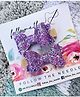 FOLLOW THE NEEDLE Set Of 2 Faux Leather Glitter Embellished Hair Clips - Purple