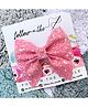 FOLLOW THE NEEDLE Faux Leather Glitter Embellished Layered Bow Hair Clip - Pink