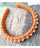 FOLLOW THE NEEDLE Yarn Pearl Embellished Hair Band - Orange