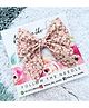 FOLLOW THE NEEDLE Faux Leather Seamless Daisy Printed Sailor Bow Hair Clip - Pink