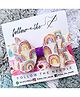FOLLOW THE NEEDLE Faux Leather Butterfly Design Detailed Glitter Embellished Bow Hair Clips - White & Purple