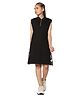 TeenTrums 100% Cotton Solid Side Tape Camouflage Dress - Black