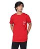TeenTrums Half Sleeves Finger Gesture Graphic Placement Printed Tee - Maroon
