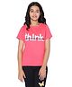 TeenTrums Half Sleeves Think Typography Printed Chess Piece Theme Tee -  Dark Pink