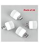 ORTIS Plug in LED Night Light Mini USB LED Light Flexible USB LED Ambient Light Mini USB LED Light LED Portable car Bulb Indoor Outdoor Reading Sleep - Pack Of 20