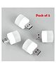 ORTIS Plug in LED Night Light Mini USB LED Light Flexible USB LED Ambient Light Mini USB LED Light LED Portable car Bulb Indoor Outdoor Reading Sleep - Pack Of 5