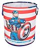 Marvel By Kuber Mart Industries Captain America Print Waterproof & Foldable Round Laundry Bag with Handle - Blue