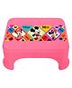 Disney By Kuber Mart Industries  Mickey & Minnie Print Durable Plastic Stool for Kitchen or Bathroom  - Pink