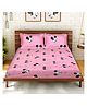 Disney By Kuber Mart Industries Mickey Face Print Double Bedsheet With Pillow Covers - Pink