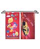 Kuber Industries Kids Bath Towel Soft Cotton & Sides Stitched Baby Towel Pooh & Car Print Towel Pack of 2 - Red