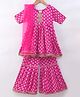 Teentaare Half Sleeves Kurta Sharara Set with Dupatta Printed Jaipuri Print - Pink