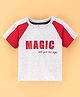 ToffyHouse Half Sleeves T-Shirt Text Print- Grey & Red