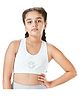 Plan B 95% Cotton 5% Spandex Double Layered Racer Back Sports Bra - White
