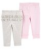 Carter's Baby 2-Pack Cotton Pants - Pink & Grey