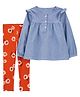 Carter's 2-Piece Chambray Top & Legging Set - Multicolour