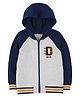 Carters Full Sleeves Hooded Jacket - Navy Blue & Grey