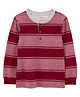 Carter's Striped Henley Tee - Red & Pink
