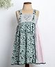 Soleilclo Sleeveless Hand Embroidered Floral Patchwork Dress - Green & Pink