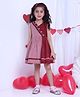 Soleilclo Sleeveless Hand Smocked Checked Crossover Dress - Red