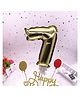 AMFIN 7 Number Foil Balloon Cake Topper For Kids Birthday Cake Flags Supplies - Golden