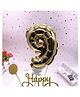 AMFIN 9 Number Foil Balloon Cake Topper For Party Kids Birthday  Flags Supplies - Golden