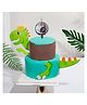 AMFIN Happy Birthday Cake Candles With Jungle Theme Cake Topper - Multicolour