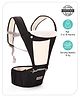 Babyhug Imperial 5-in-1 Baby Carrier with Hip Seat: Front, back & hip carrying positions, Adjustable head support, Padded straps, Breathable fabric, Pressure-relieving waist belt, Side storage pockets, Supports up to 15kg- Black