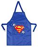 Li'LL Pumpkins Purple Colour SuperGirl Waterproof Apron with Pocket for Eating Meals Drawing Painting cooking Playing - Blue