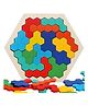 Enorme Wooden Hexagon Shape Pattern Geometric Brain Teaser Educational Blocks Puzzle - 14 Pieces