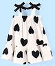 CrayonFlakes Sleeveless Hearts Printed Strap Bow Dress - Off White