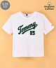 Tommy Hilfiger Organic Cotton Half Sleeves Slim Fit T-Shirt  Text Print- White
